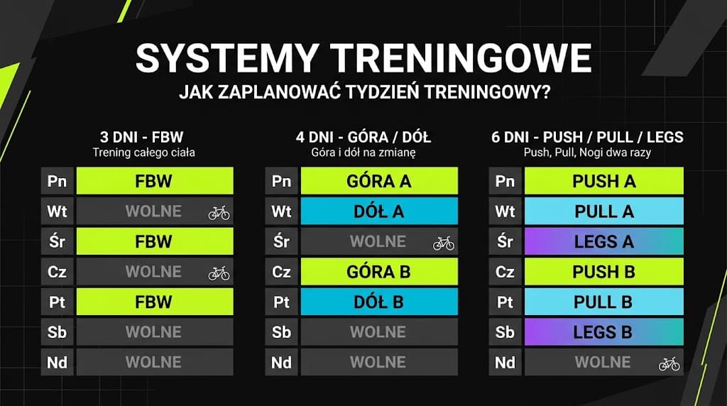 Infografika: trzy tygodniowe kalendarze obok siebie
