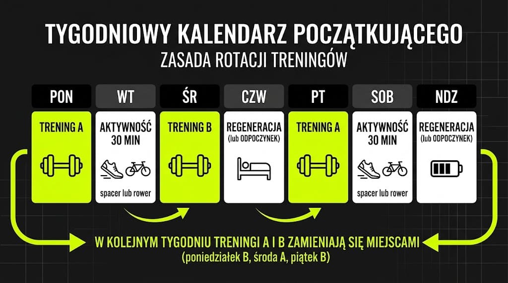 Infografika: tygodniowy kalendarz początkującego